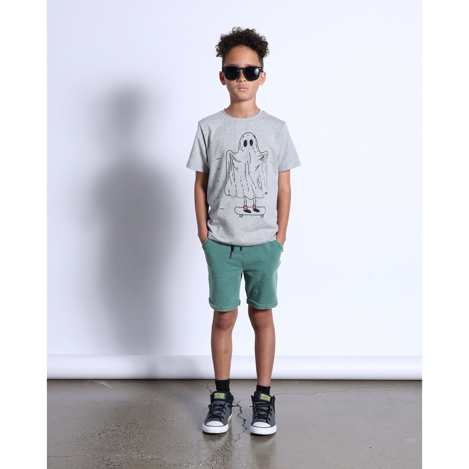 Spooky Skater Tee- Grey Marle