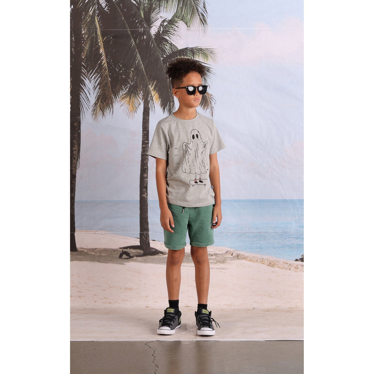 Spooky Skater Tee- Grey Marle