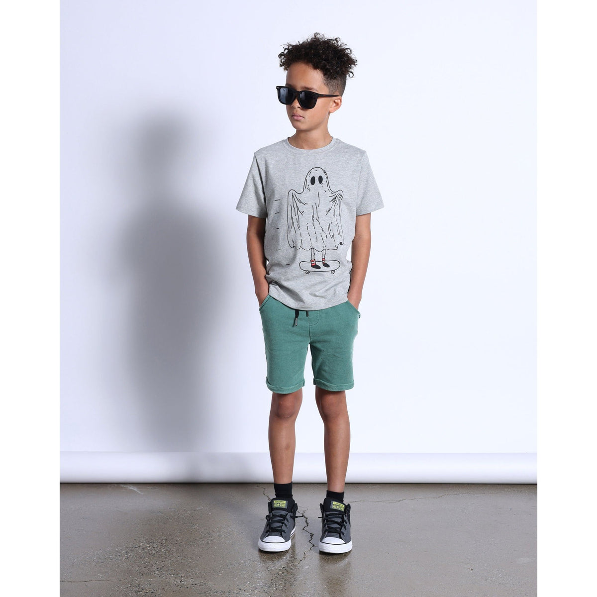 Spooky Skater Tee- Grey Marle