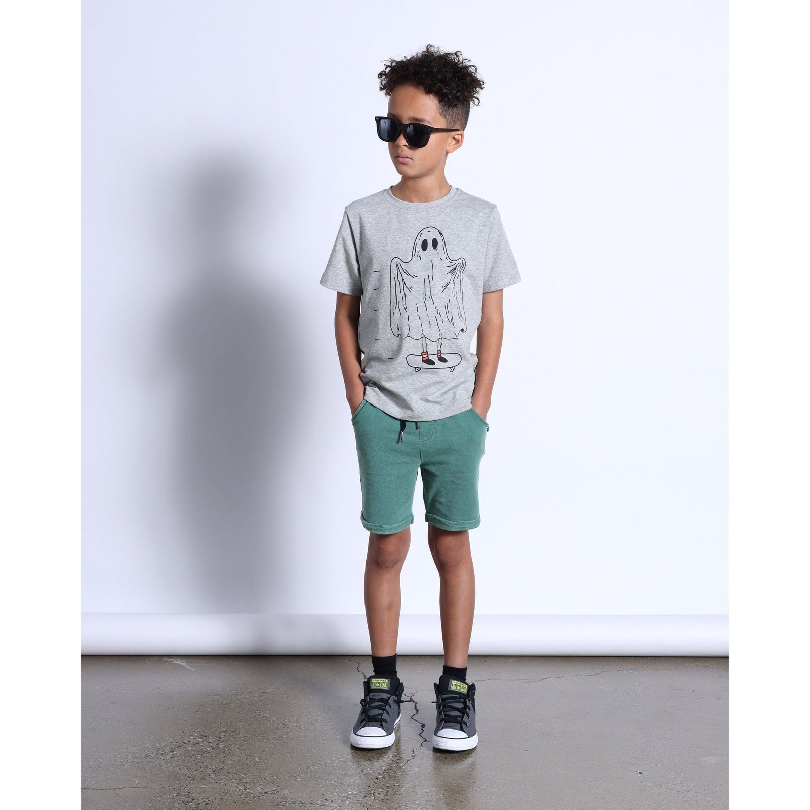 Spooky Skater Tee- Grey Marle