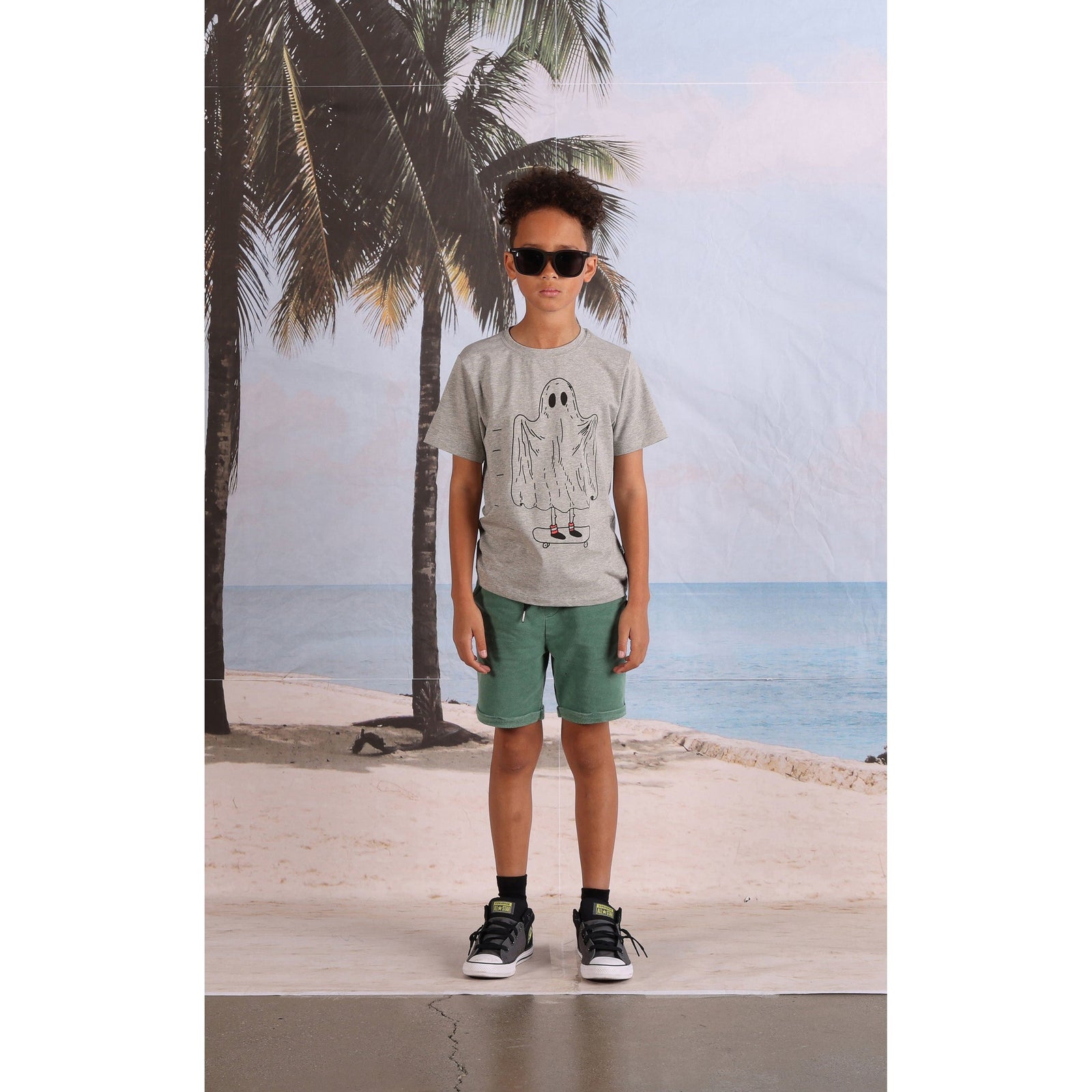 Spooky Skater Tee- Grey Marle