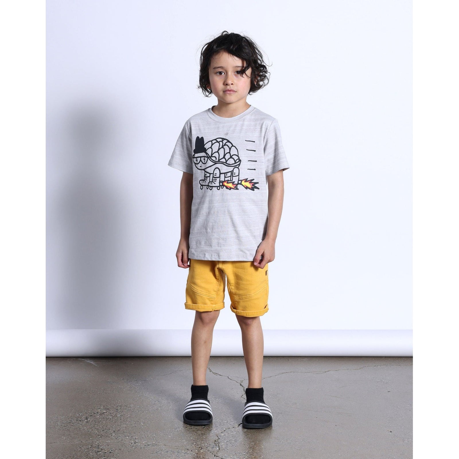 Speedy Turtle Tee- Grey Motley