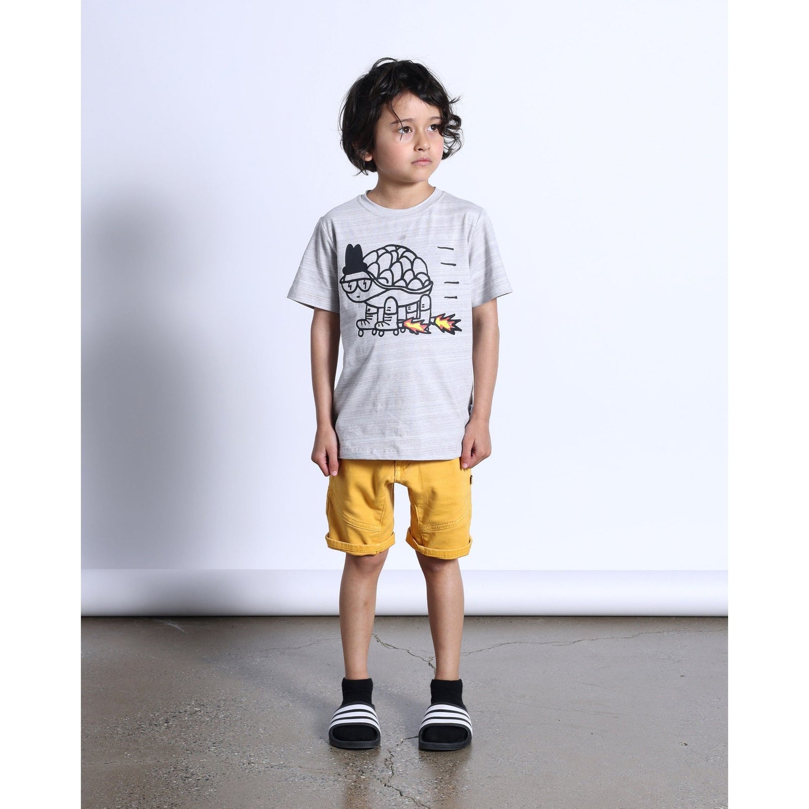 Speedy Turtle Tee- Grey Motley