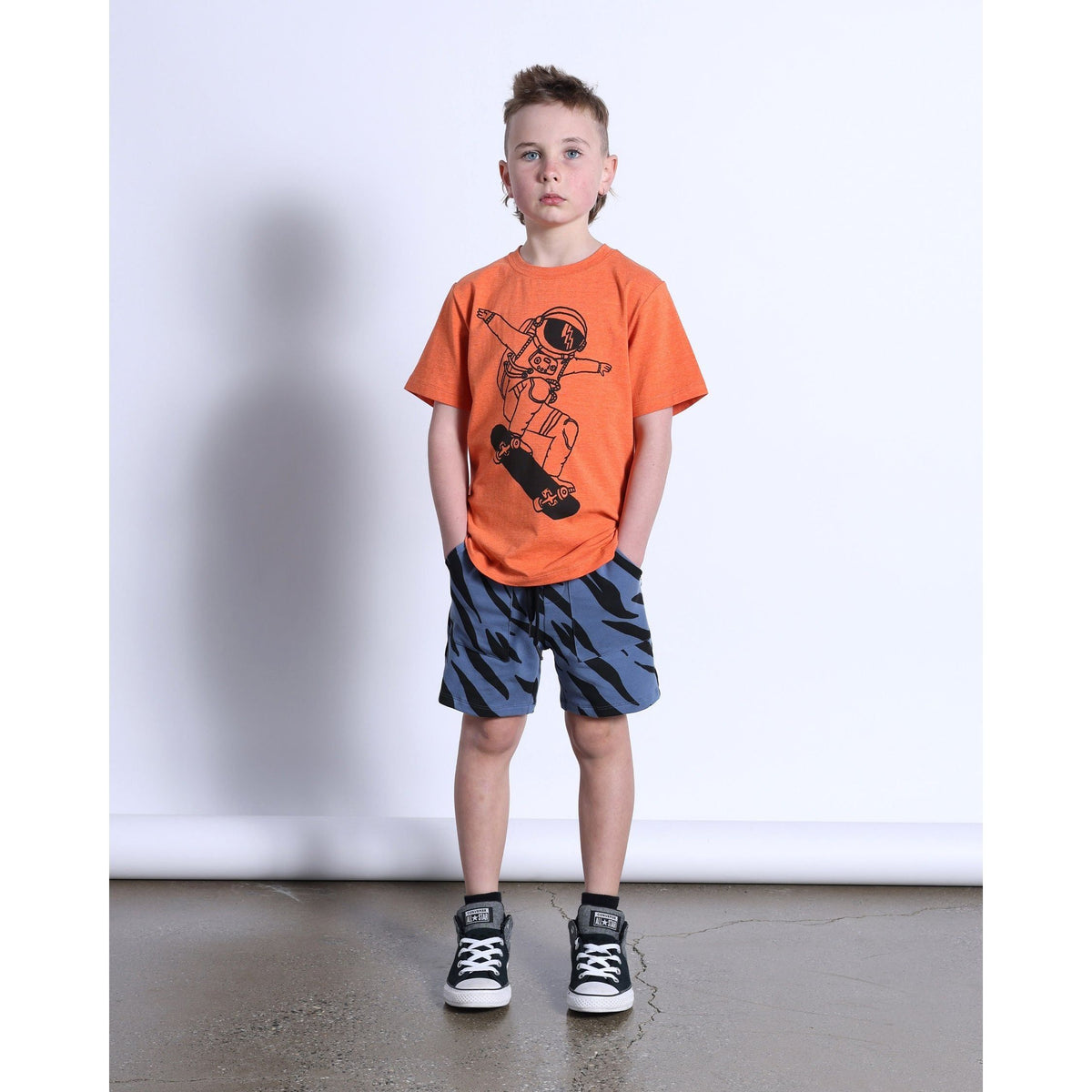 Space Skater Tee- Tangerine Marle