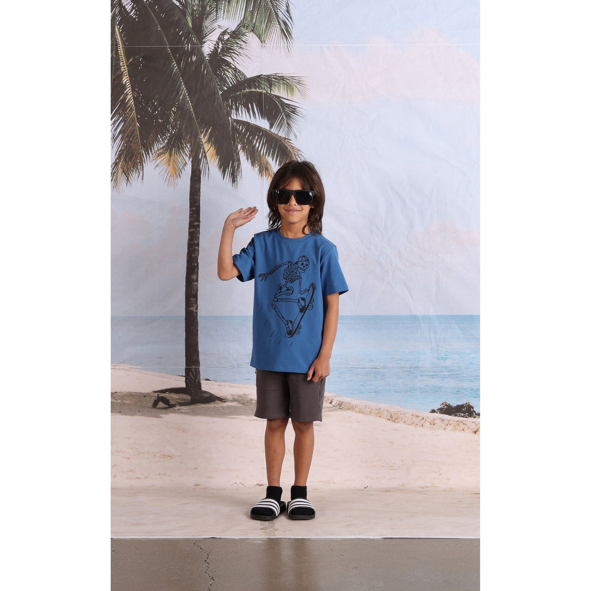 Speedy Skeleton Tee- Blue