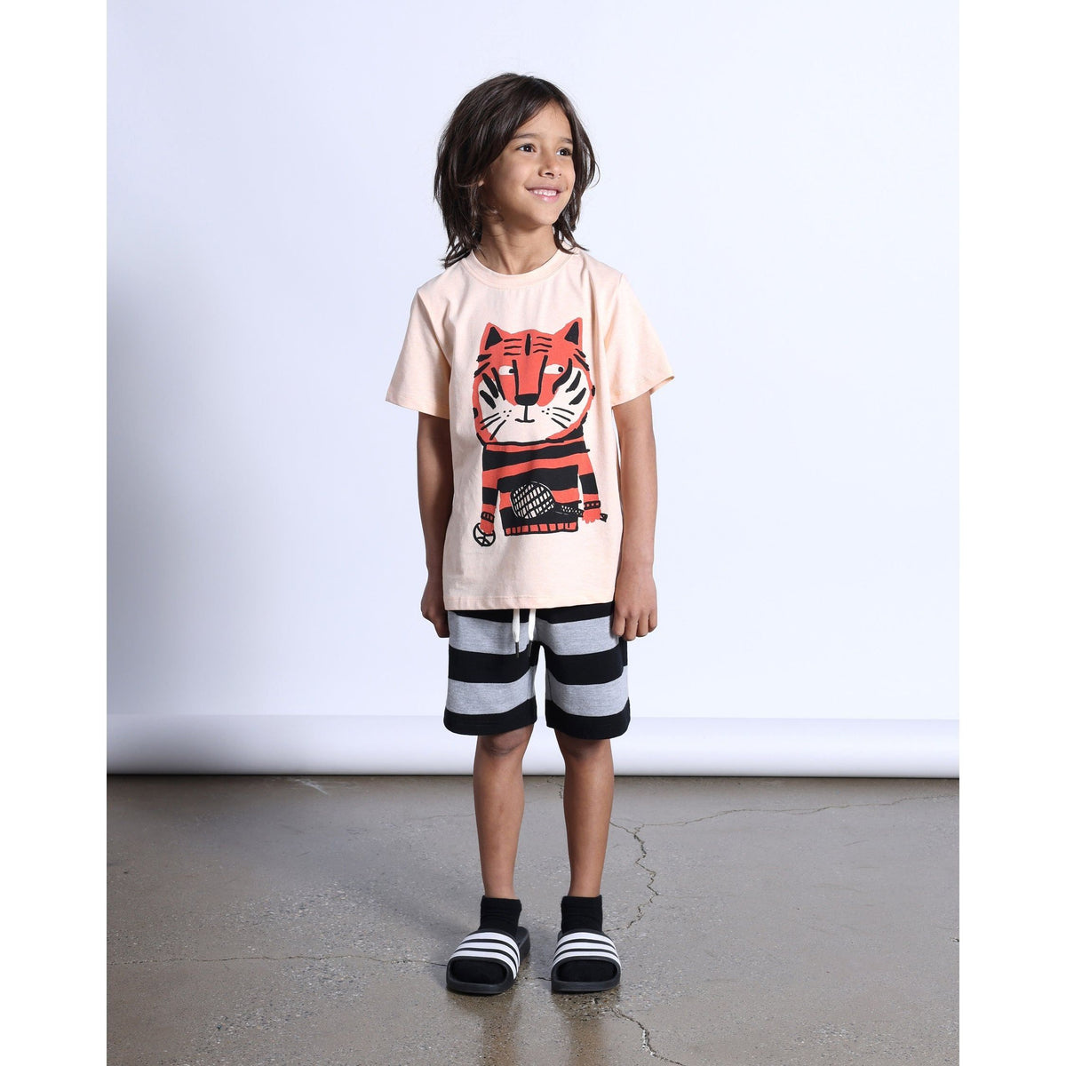 Sports Tiger Tee- Light Orange Marle