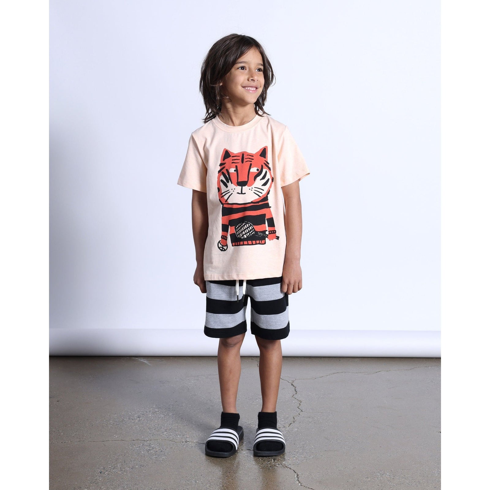 Sports Tiger Tee- Light Orange Marle