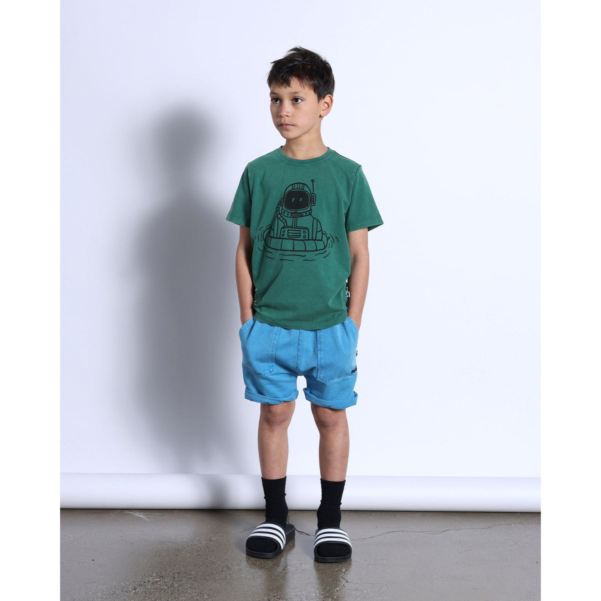 Swimming Astronaut Tee- Jungle Wash