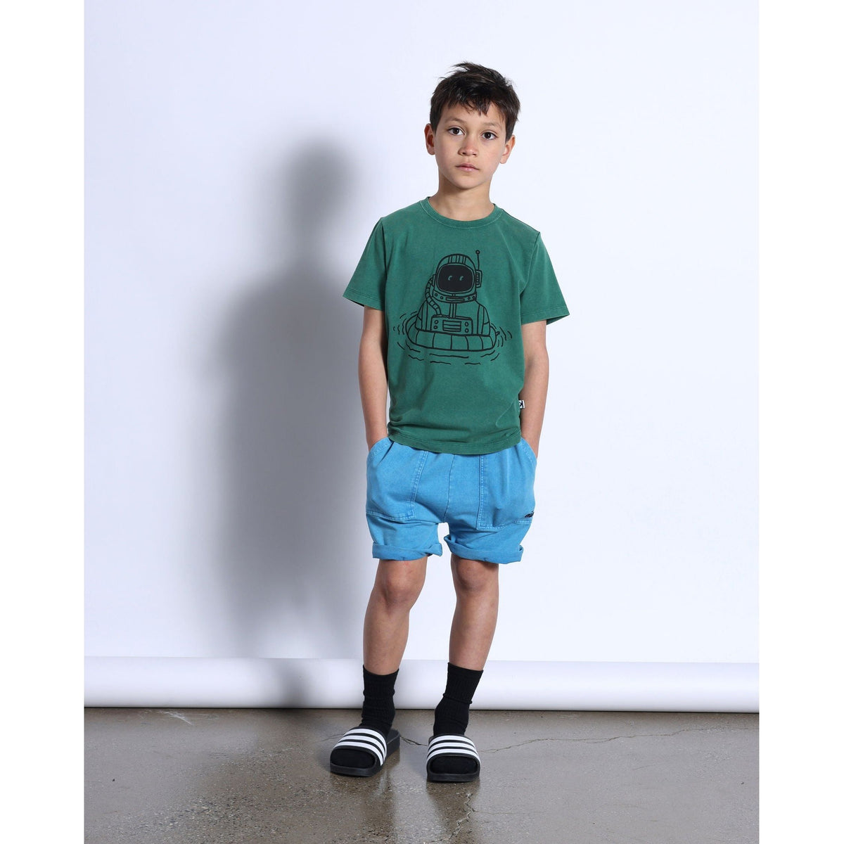 Swimming Astronaut Tee- Jungle Wash