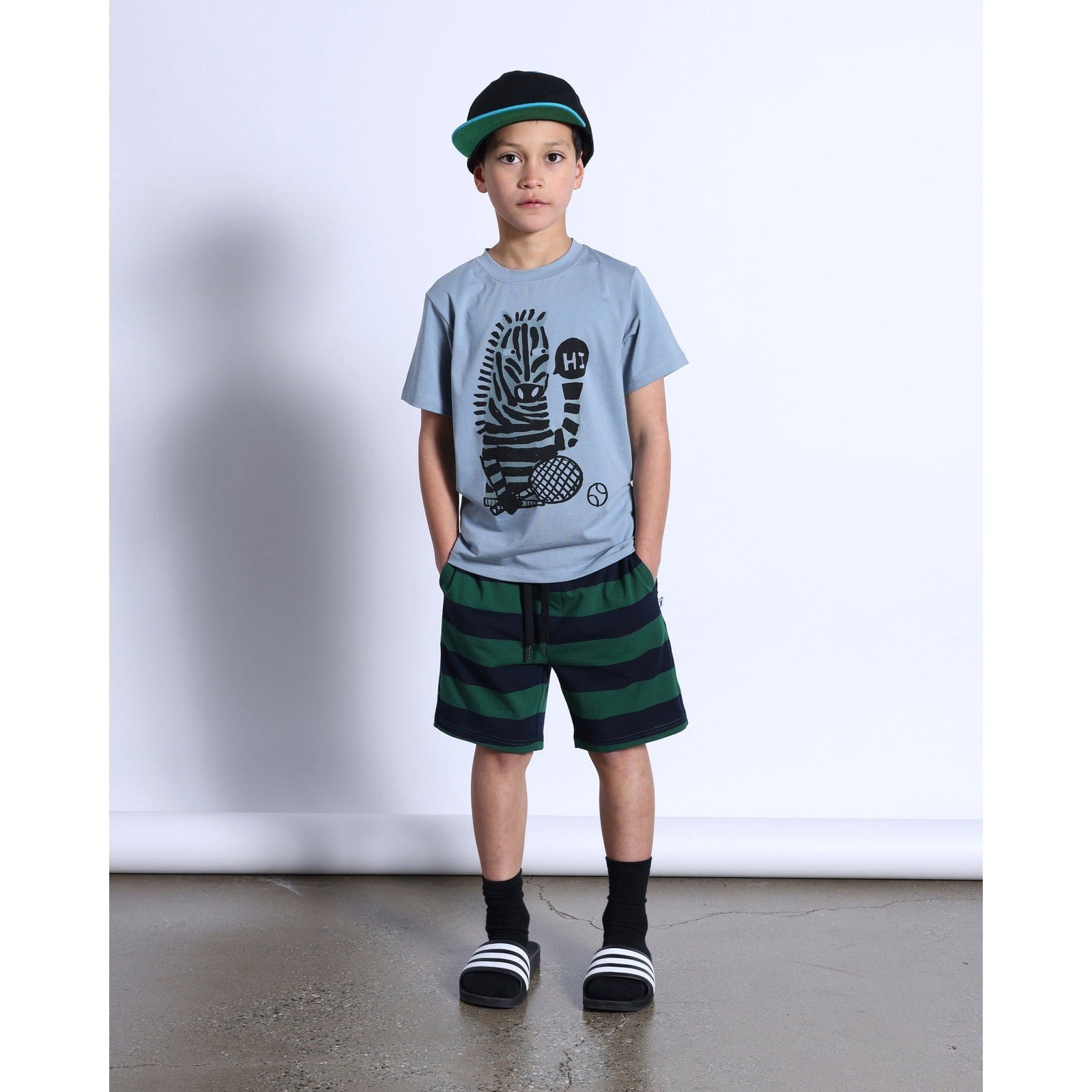 Duo Short- Green/Navy Stripe