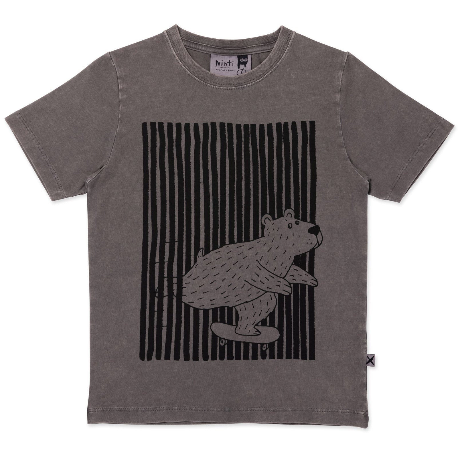 Woodland Bear Tee- Grey Wash