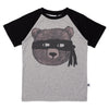 Bear In Disguise Tee- Grey Marle/Black