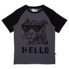 Hello Leopard Bye Bear Tee- Dark Grey/Black