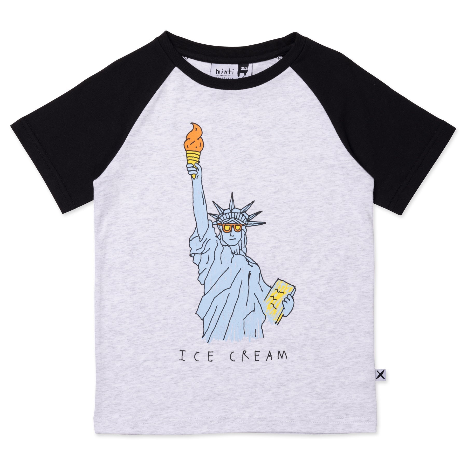 Icecream For All Tee- White Marle/Black