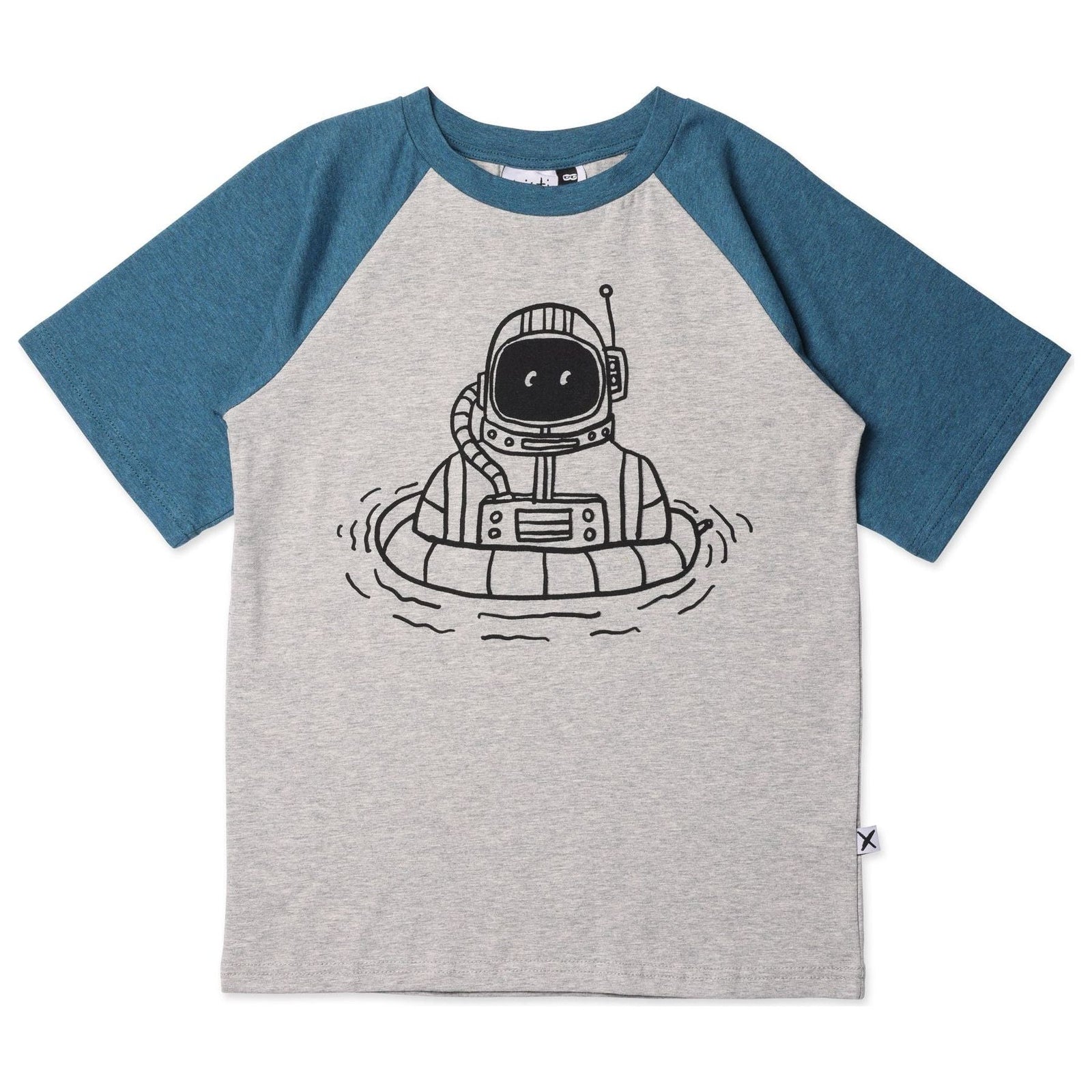 Swimming Astronaut Tee- Grey Marle/Teal