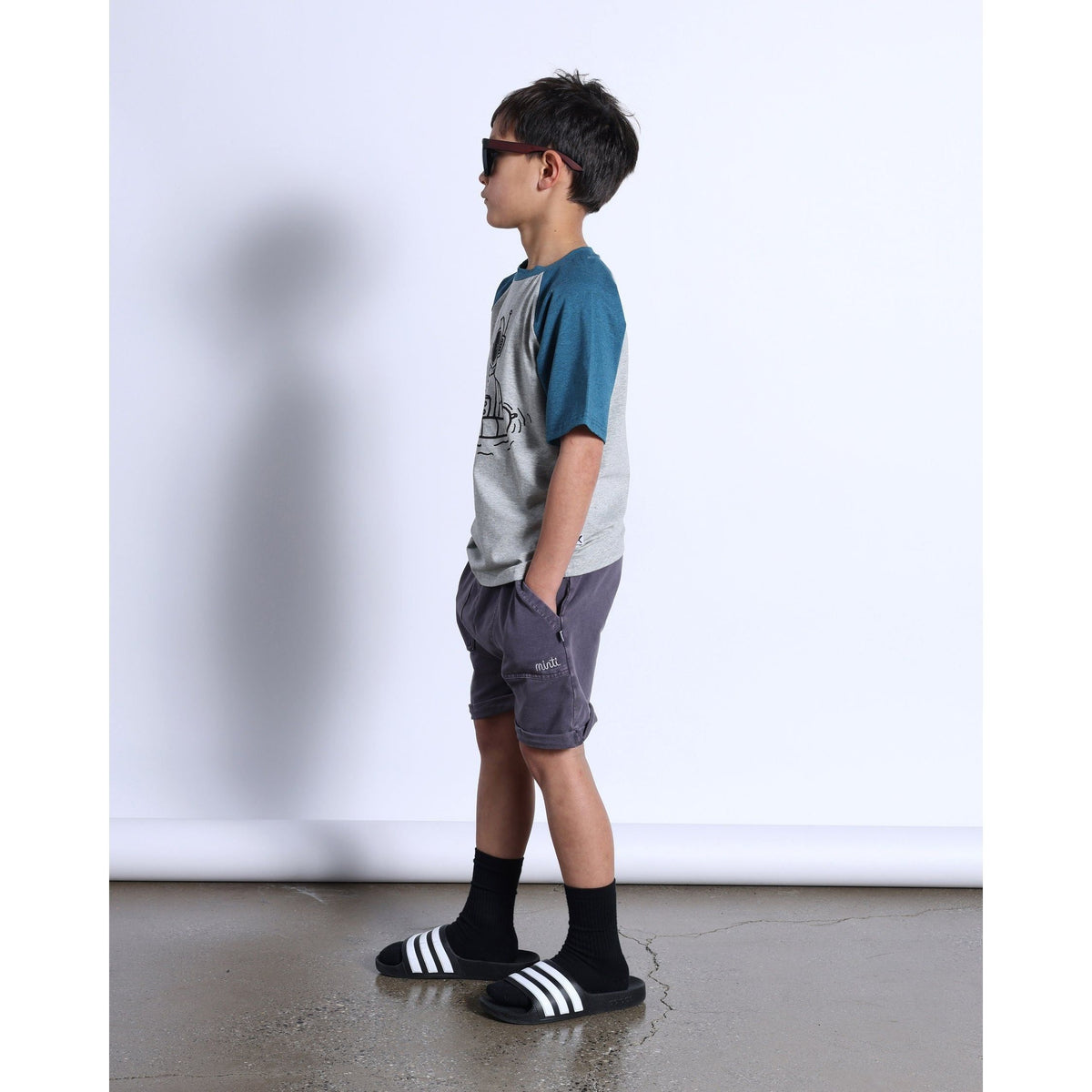 Swimming Astronaut Tee- Grey Marle/Teal