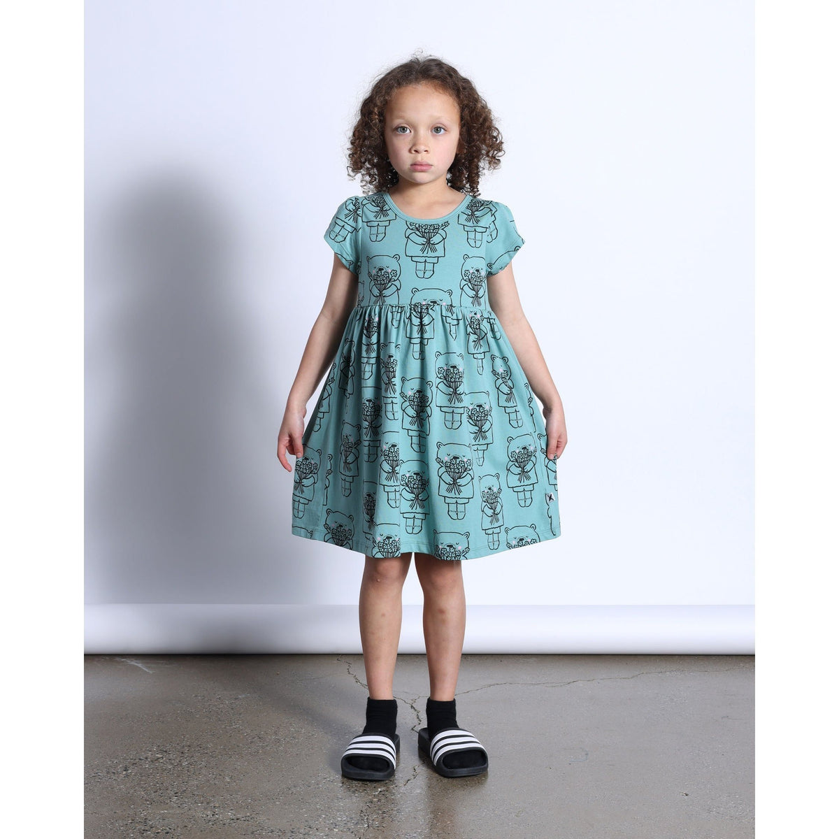 Bouquet Bear Dress- Emerald