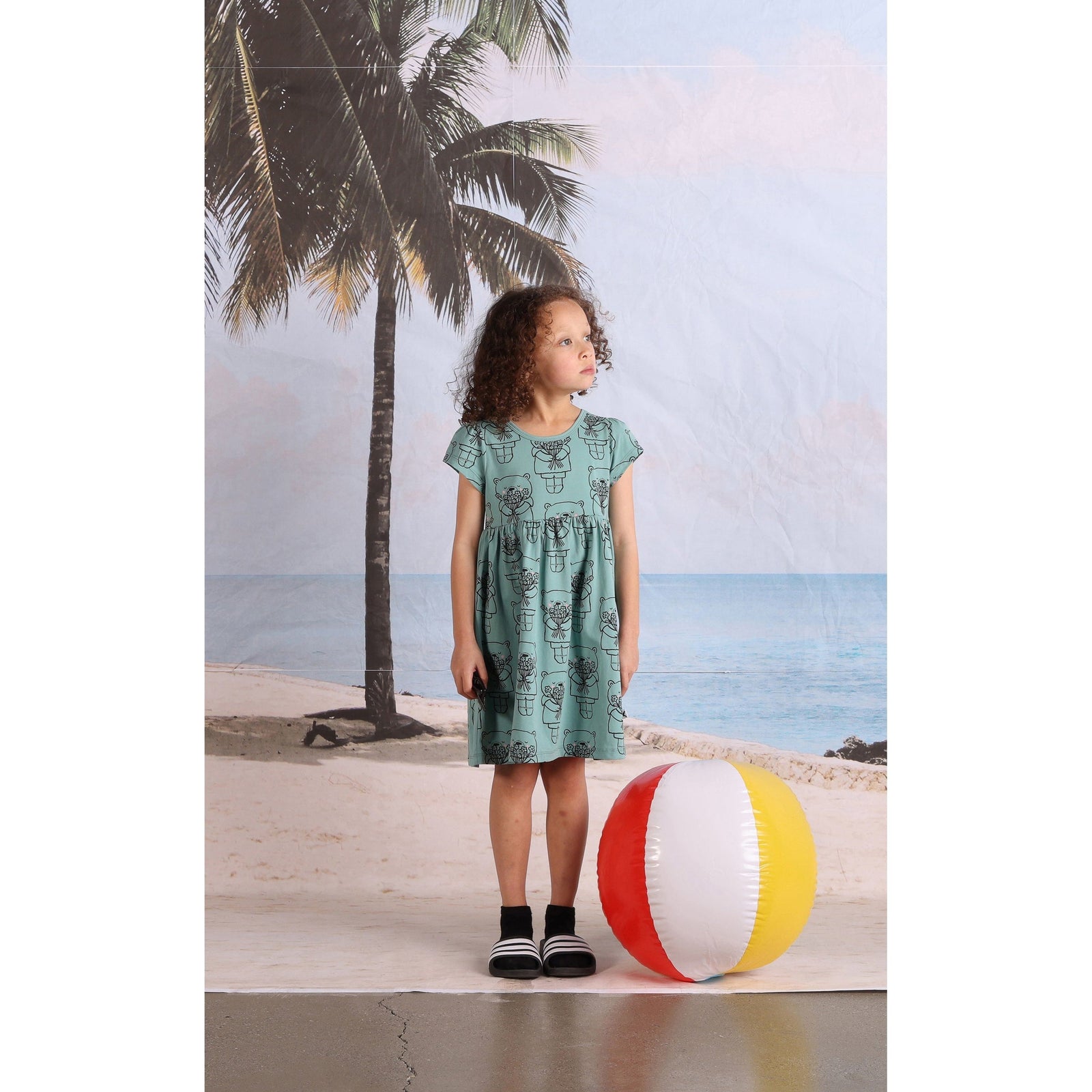 Bouquet Bear Dress- Emerald