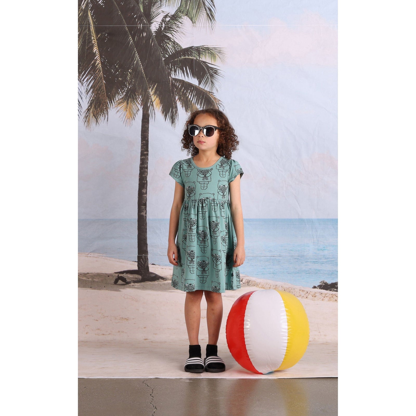 Bouquet Bear Dress- Emerald