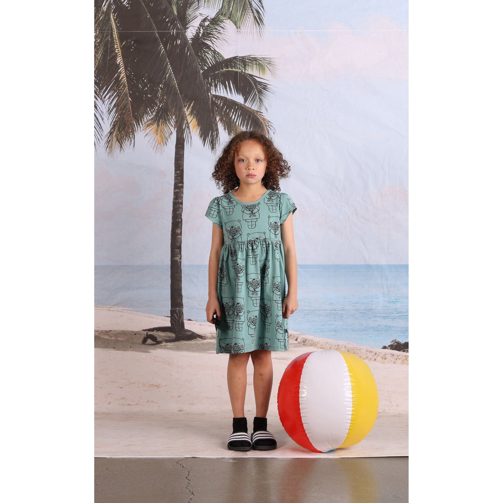 Bouquet Bear Dress- Emerald