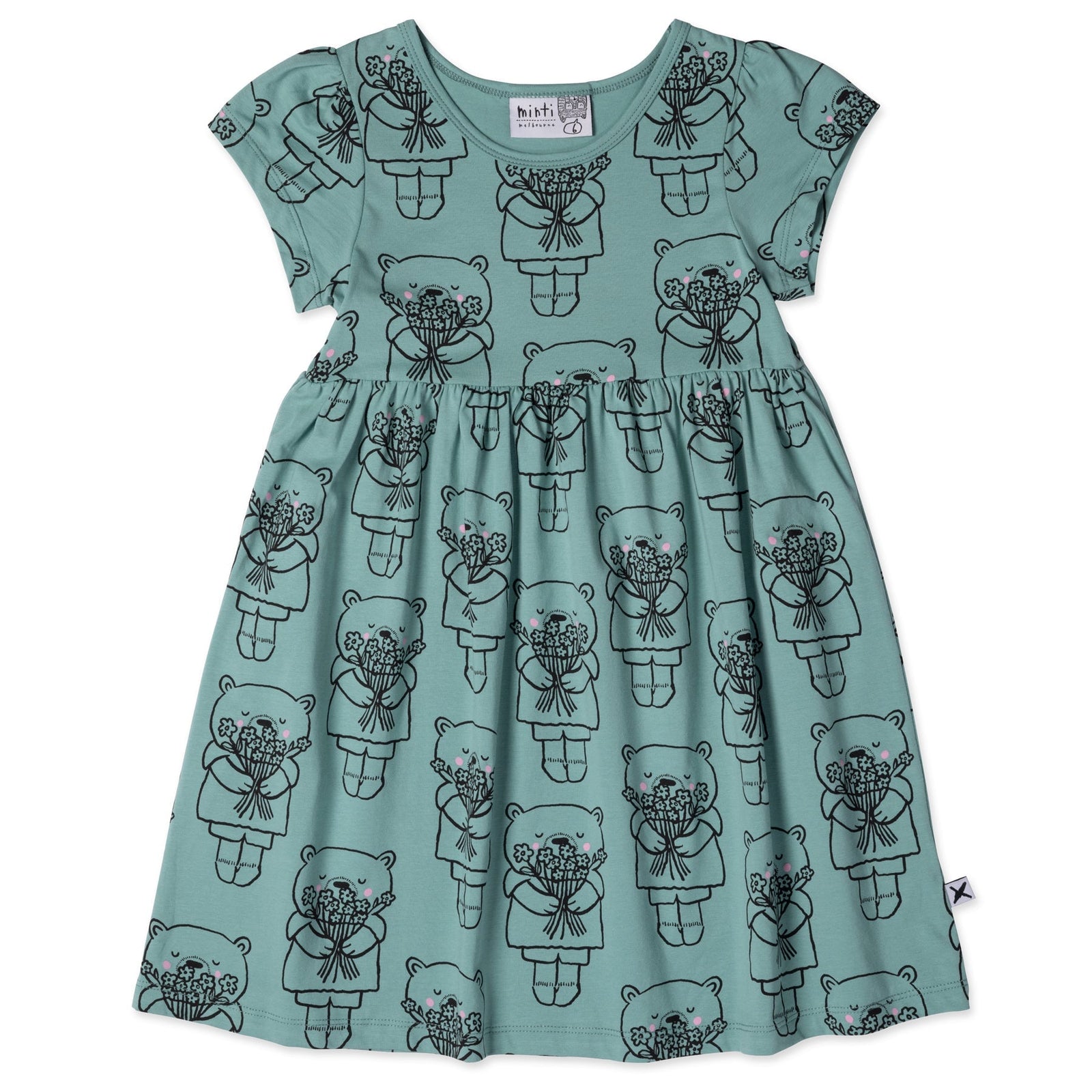 Bouquet Bear Dress- Emerald