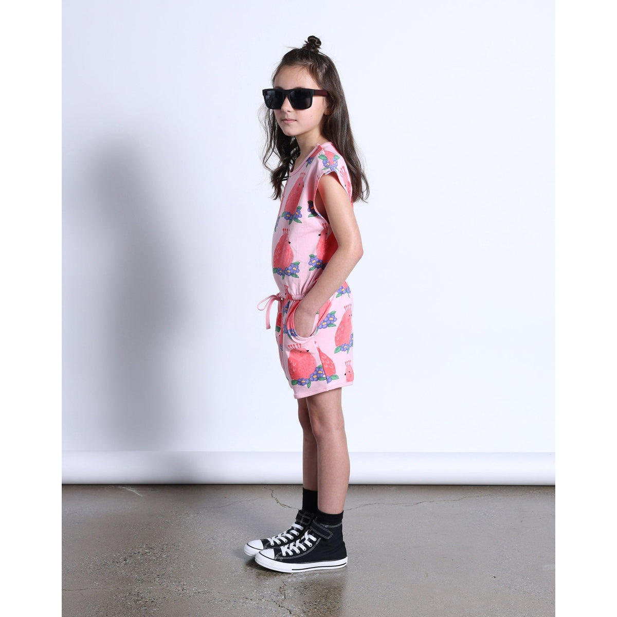 Happy Birds Playsuit- Pink