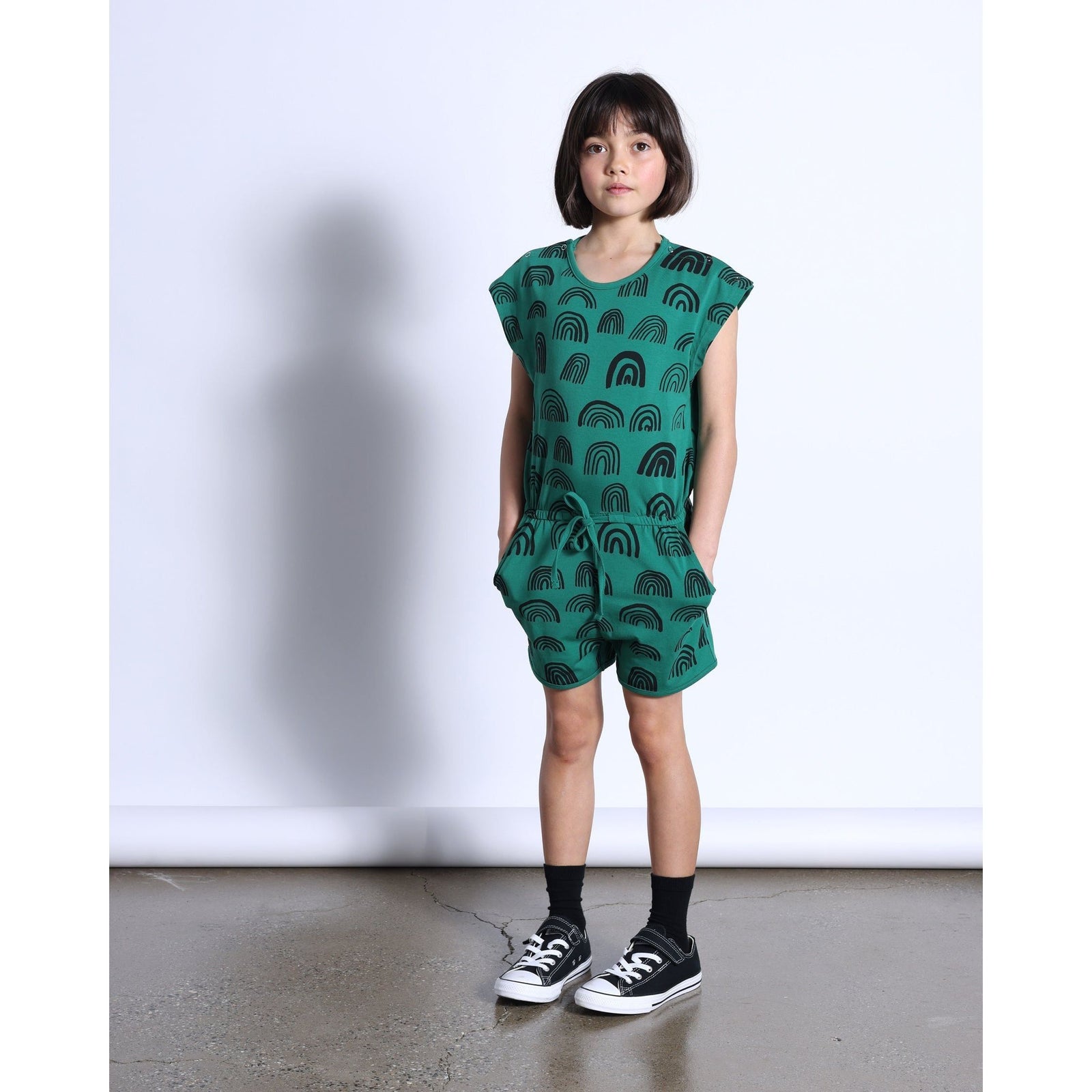 Rainbows Playsuit- Kelly Green