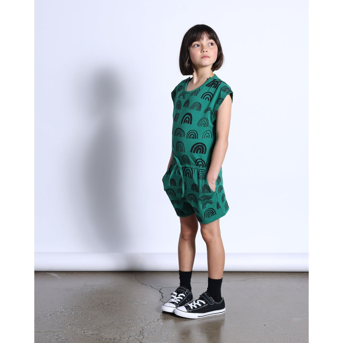 Rainbows Playsuit- Kelly Green