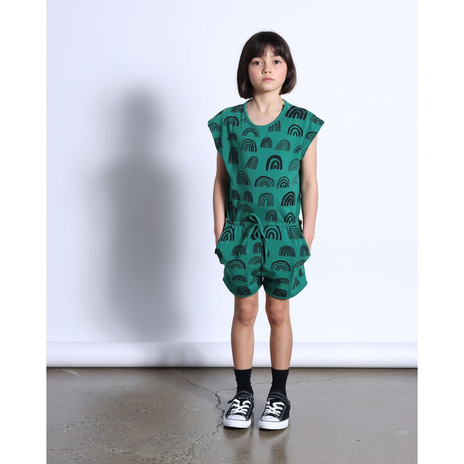 Rainbows Playsuit- Kelly Green