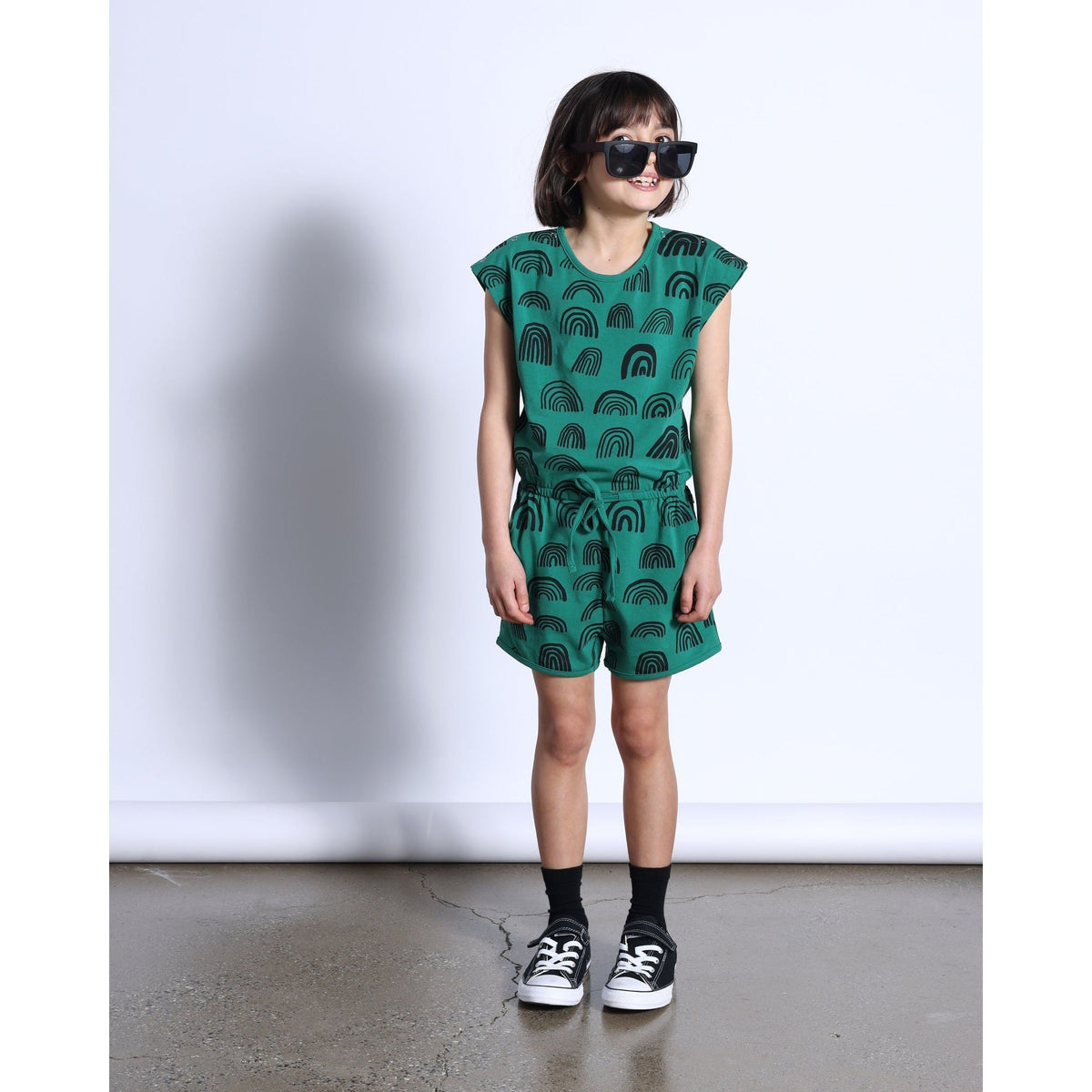Rainbows Playsuit- Kelly Green