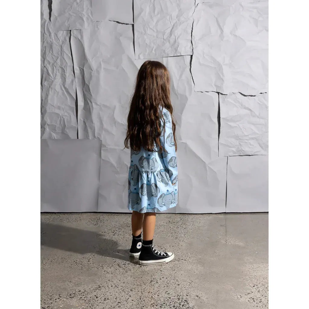 Brr Elephant Dress - Aqua Marle