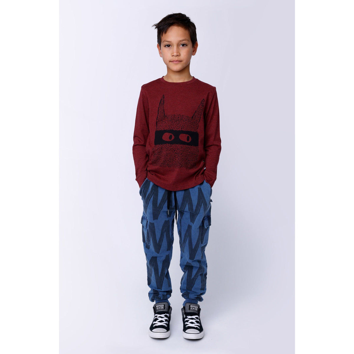 Zig Zag Cargo Trackies - Midnight Wash