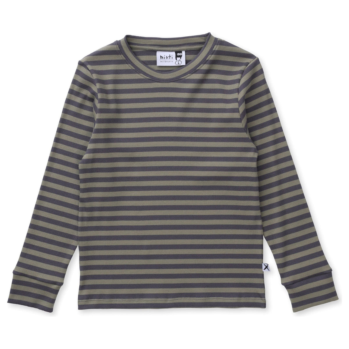 Deluxe Rib Tee - Khaki/Grey Stripe