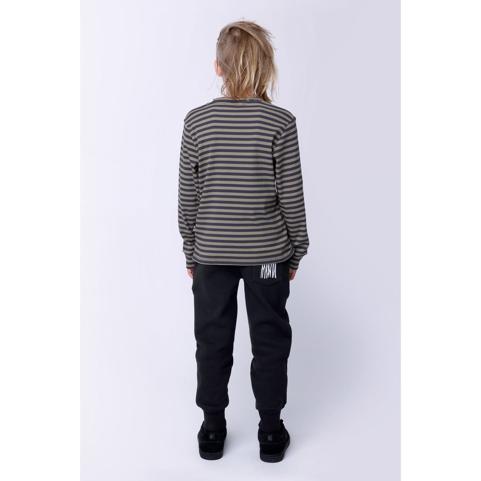 Deluxe Rib Tee - Khaki/Grey Stripe