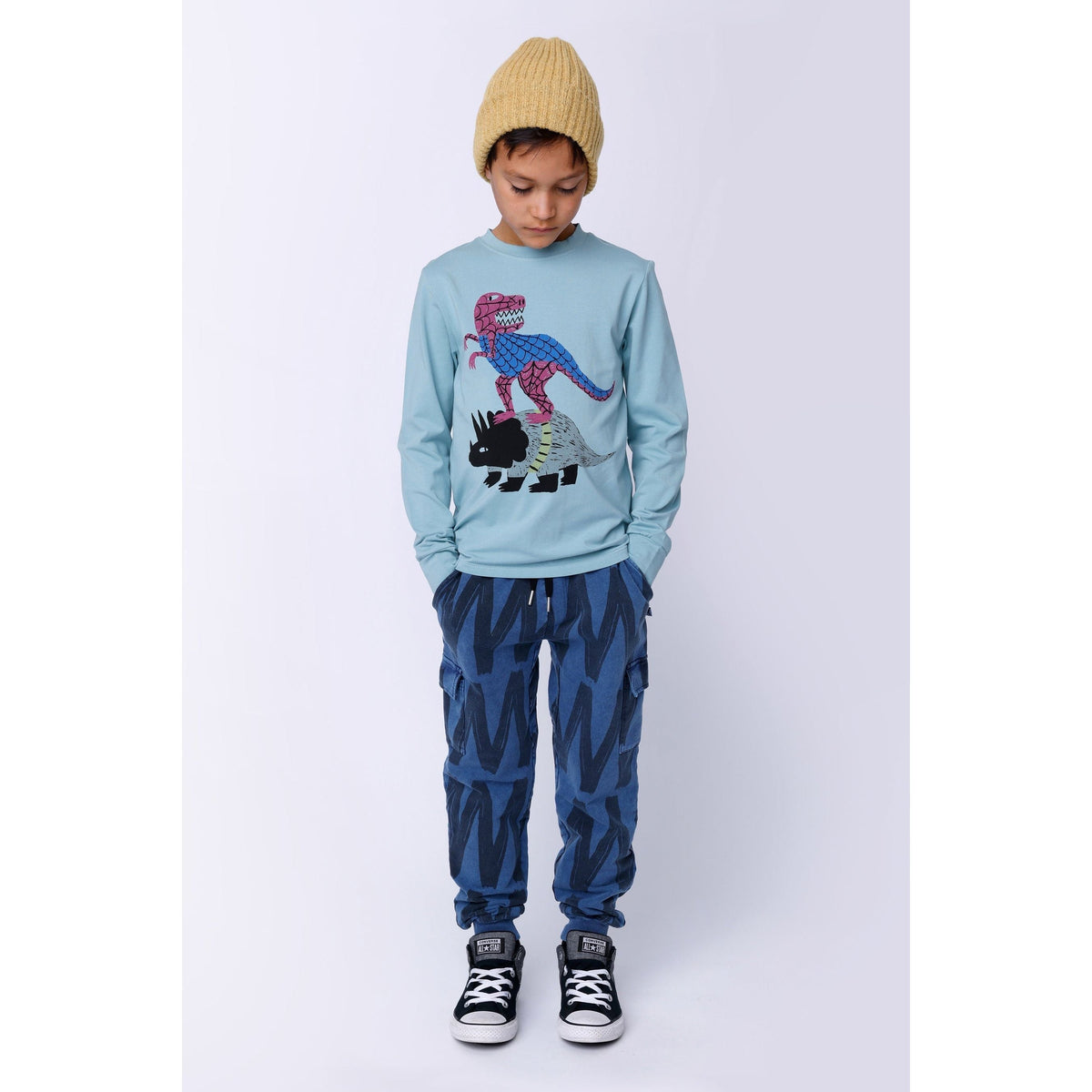 Zig Zag Cargo Trackies - Midnight Wash