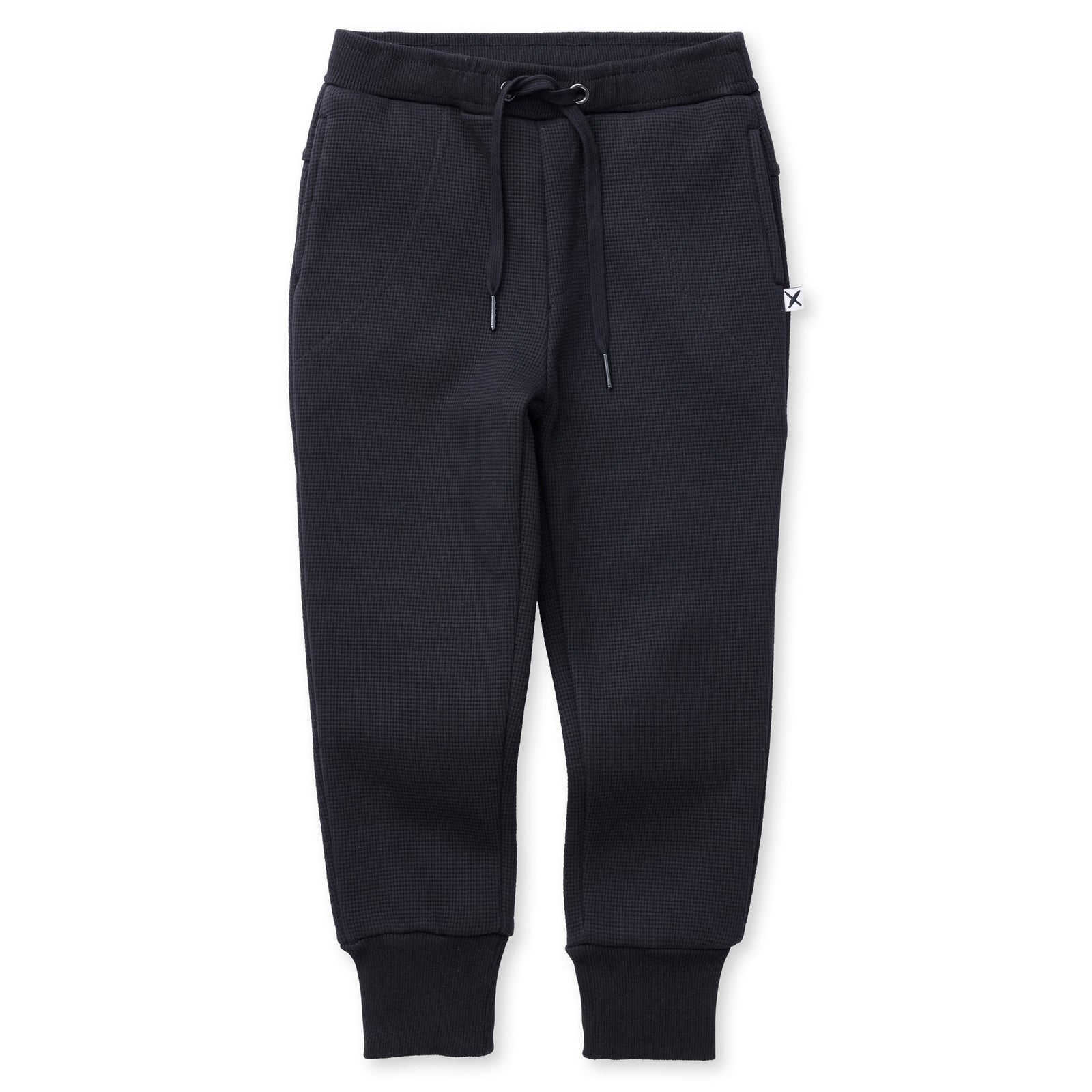 Furry Waffle Trackies - Black