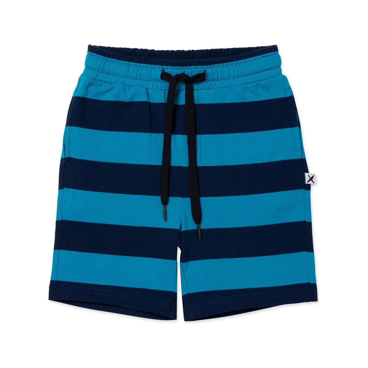 Duo Short- Aqua/Navy Stripe