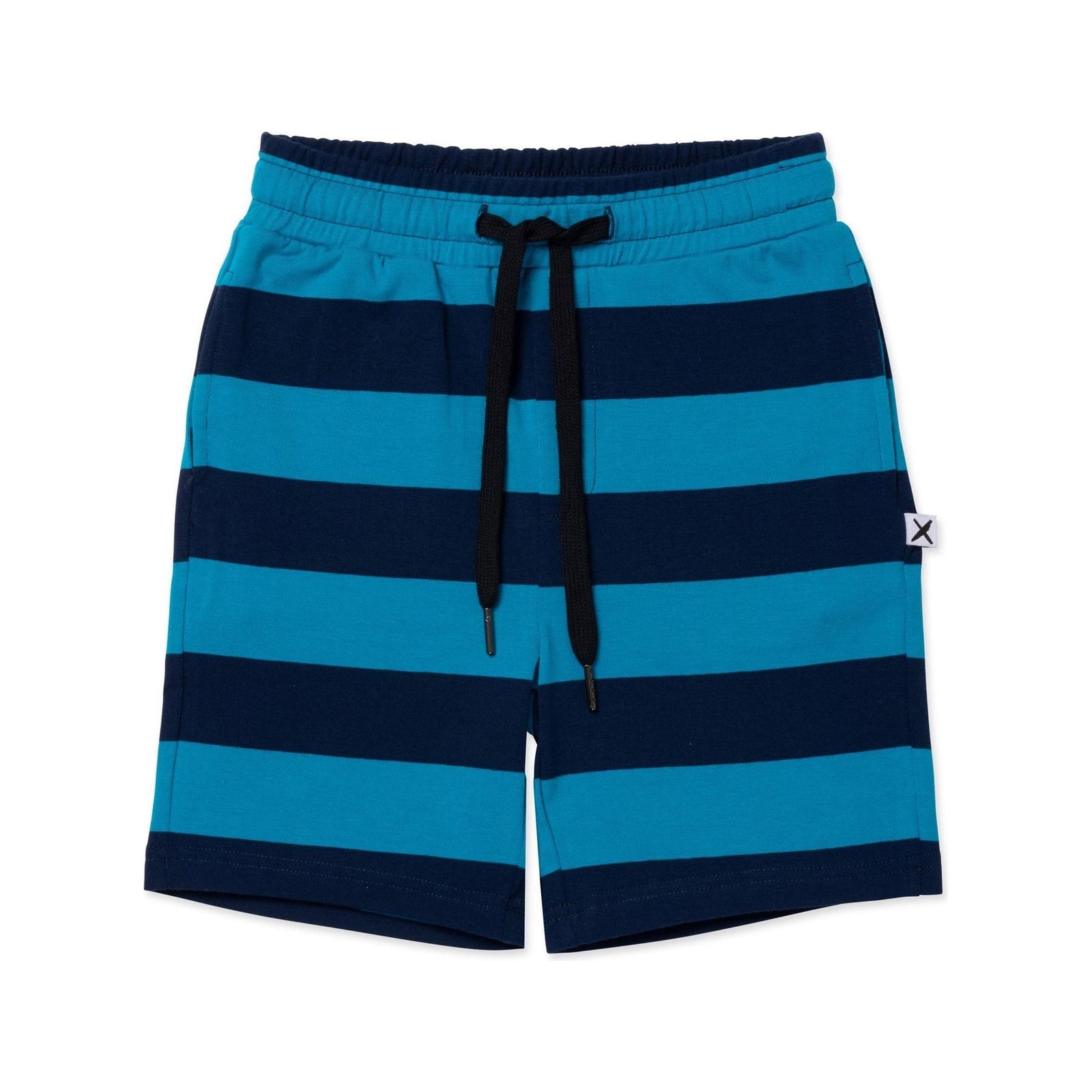 Duo Short- Aqua/Navy Stripe