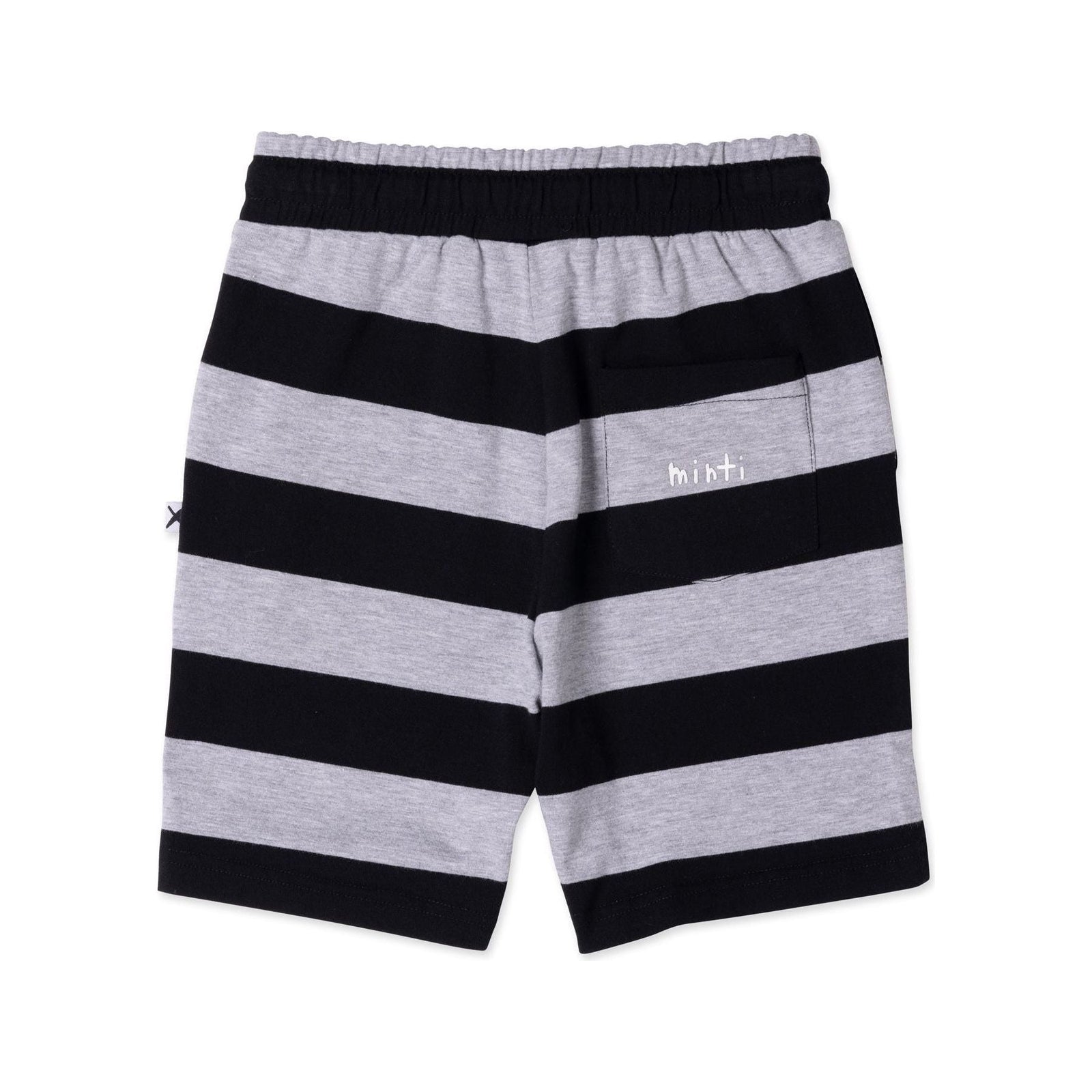 Duo Short- Black/Grey Marle Stripe