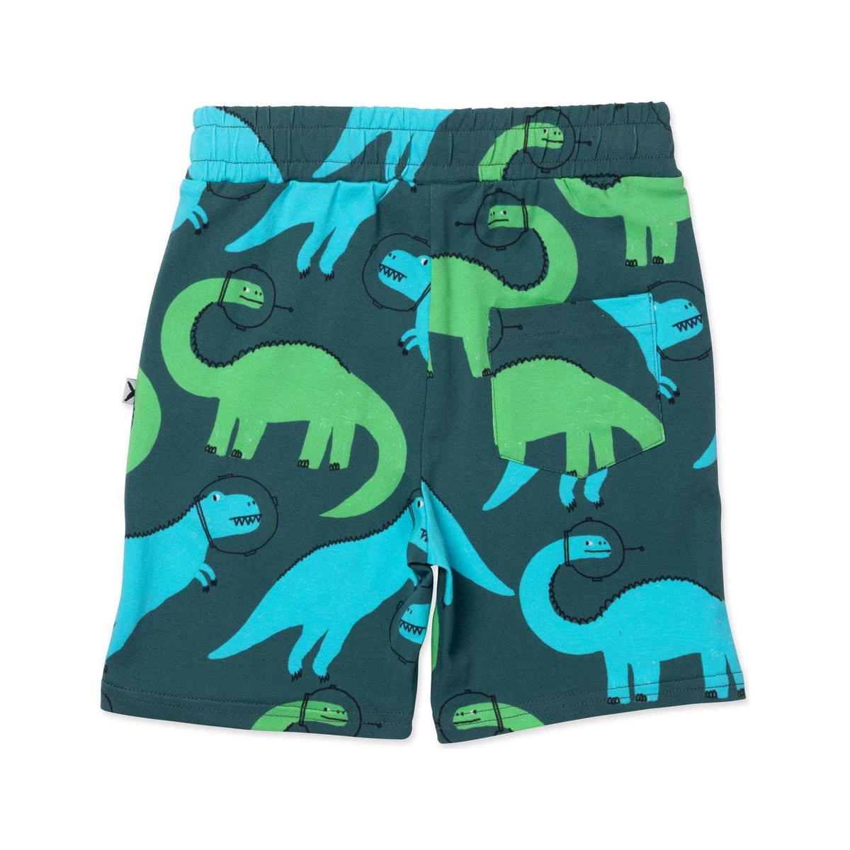 Space Dinos Short- Dark Green