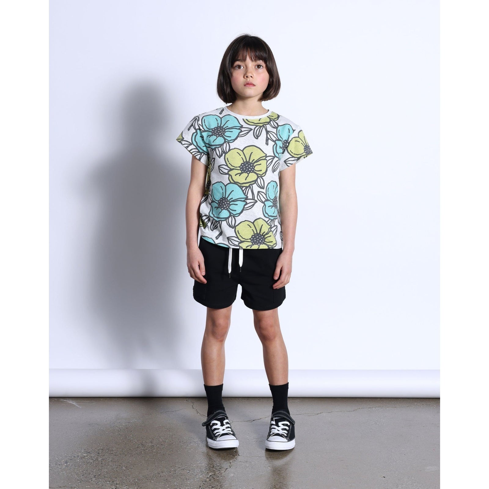 Big Flowers Tee- White Marle