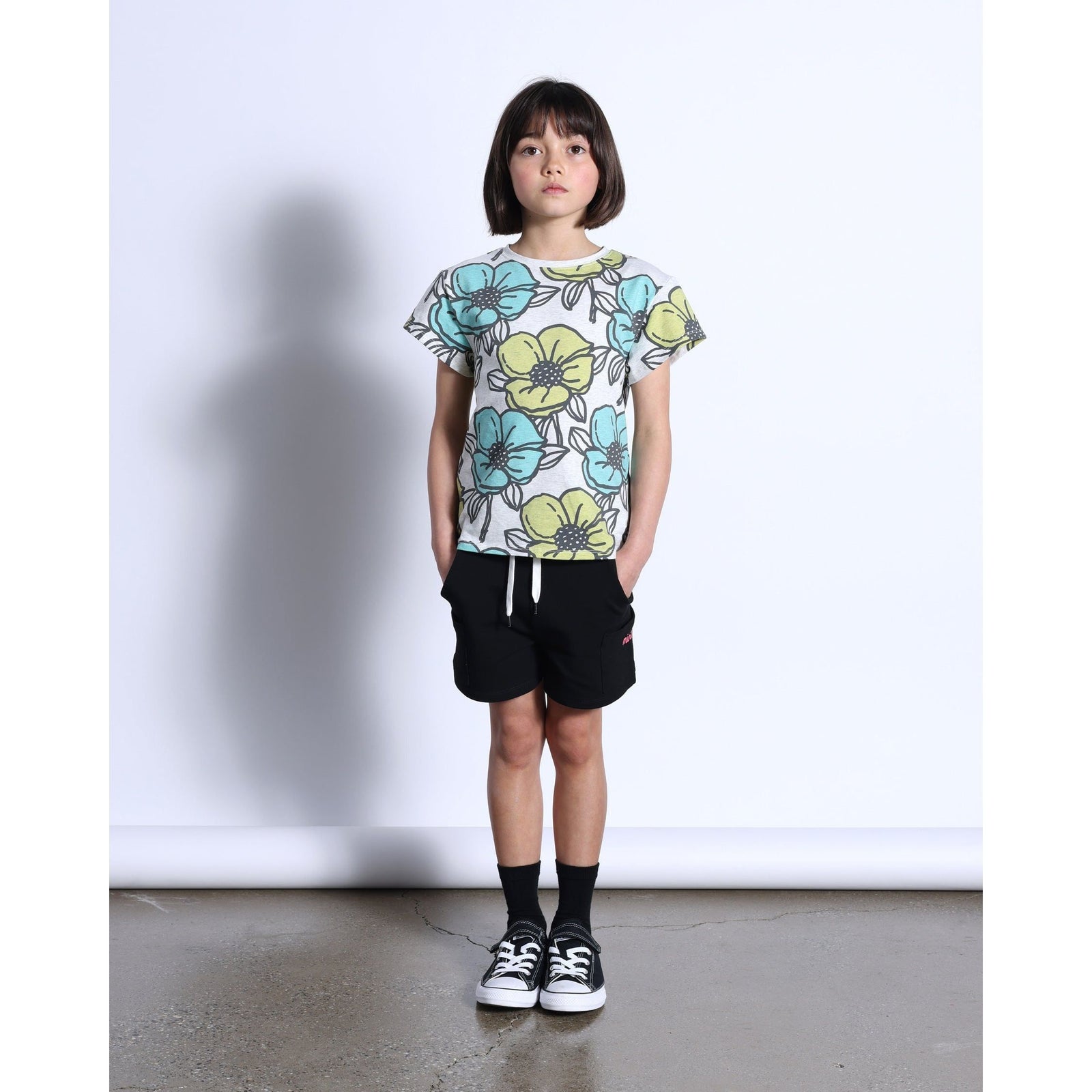 Big Flowers Tee- White Marle