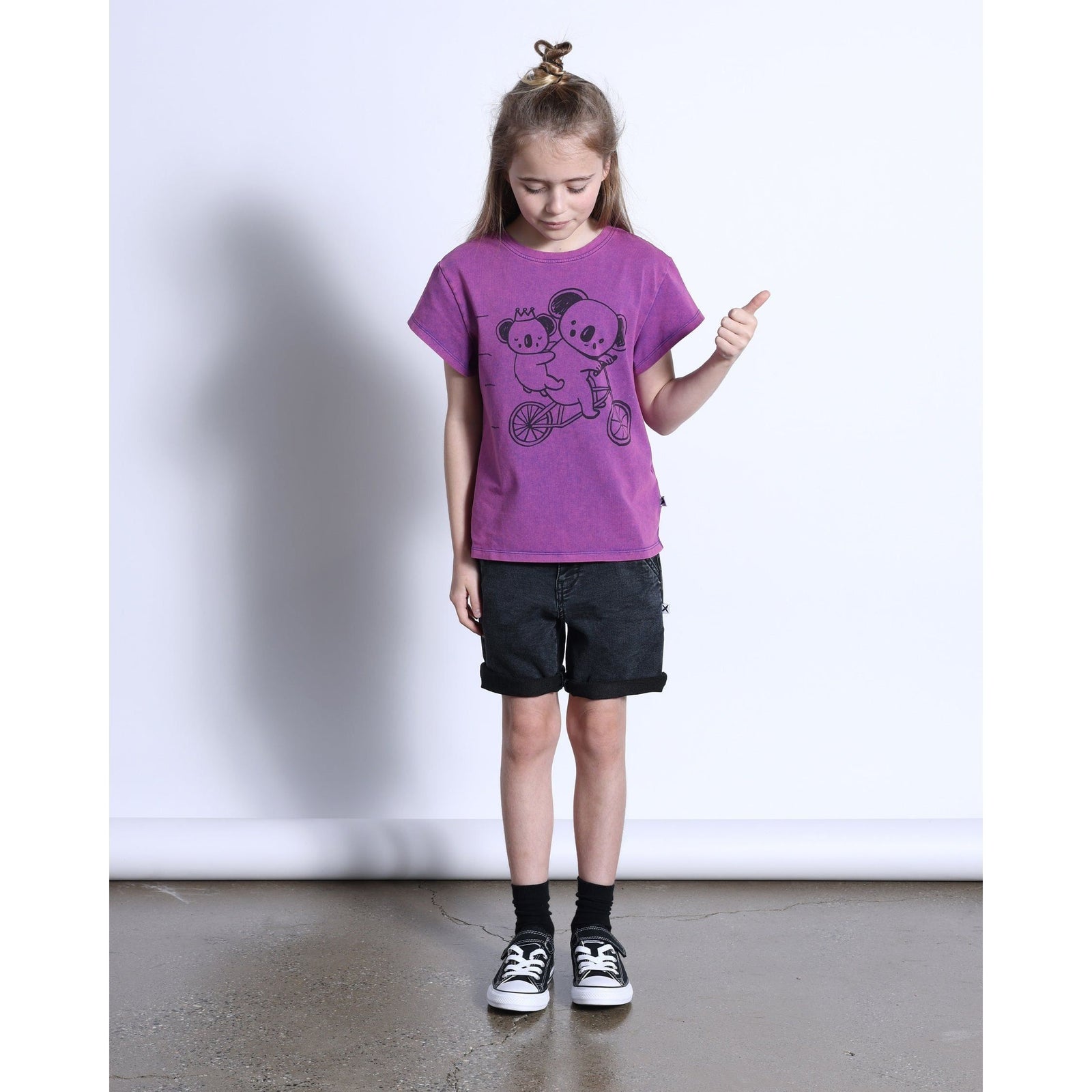 Biking Koalas Tee- Purple Wash
