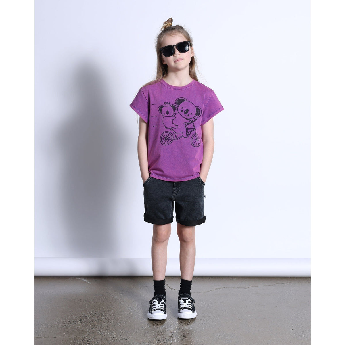 Biking Koalas Tee- Purple Wash
