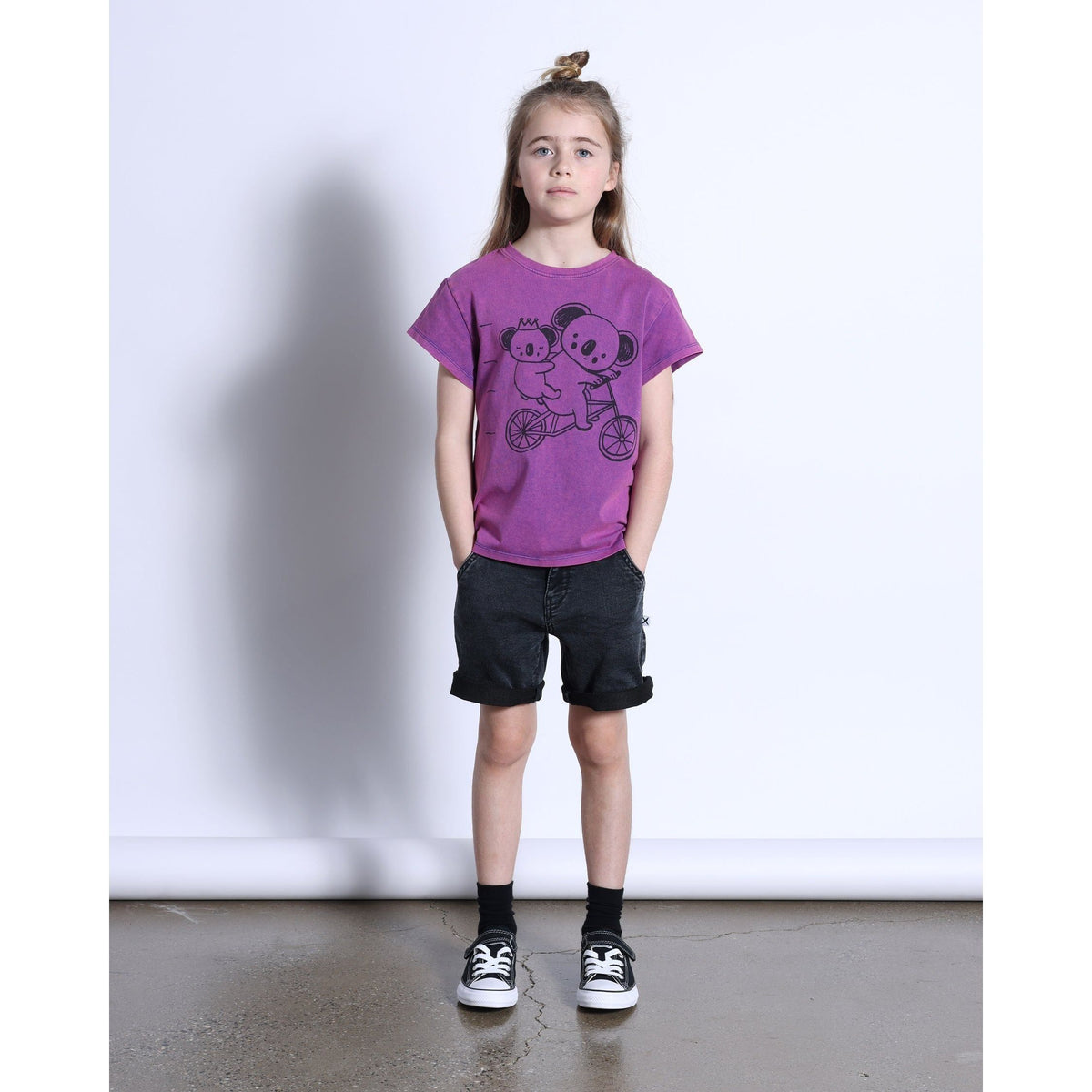 Biking Koalas Tee- Purple Wash