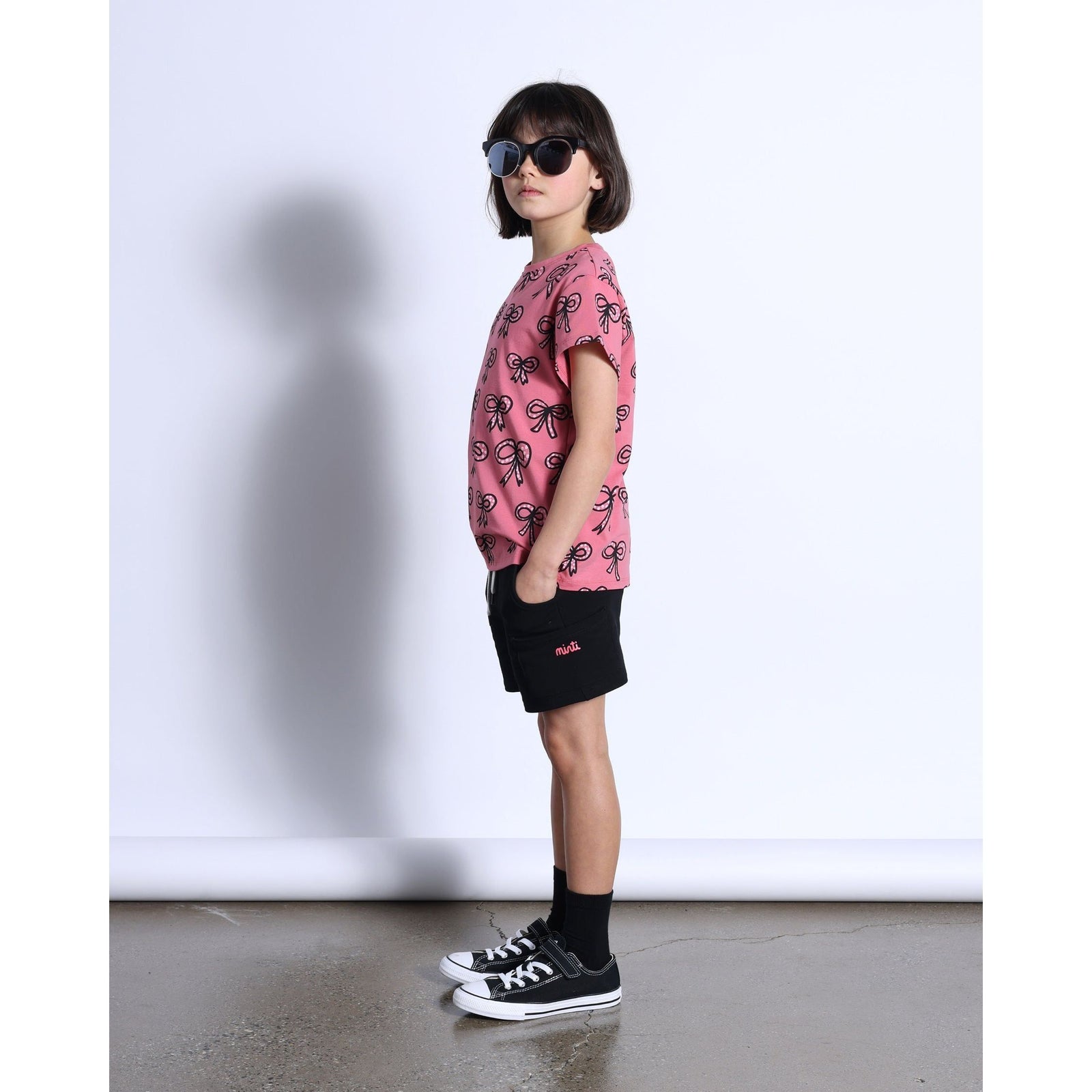 Bows Tee- Rose