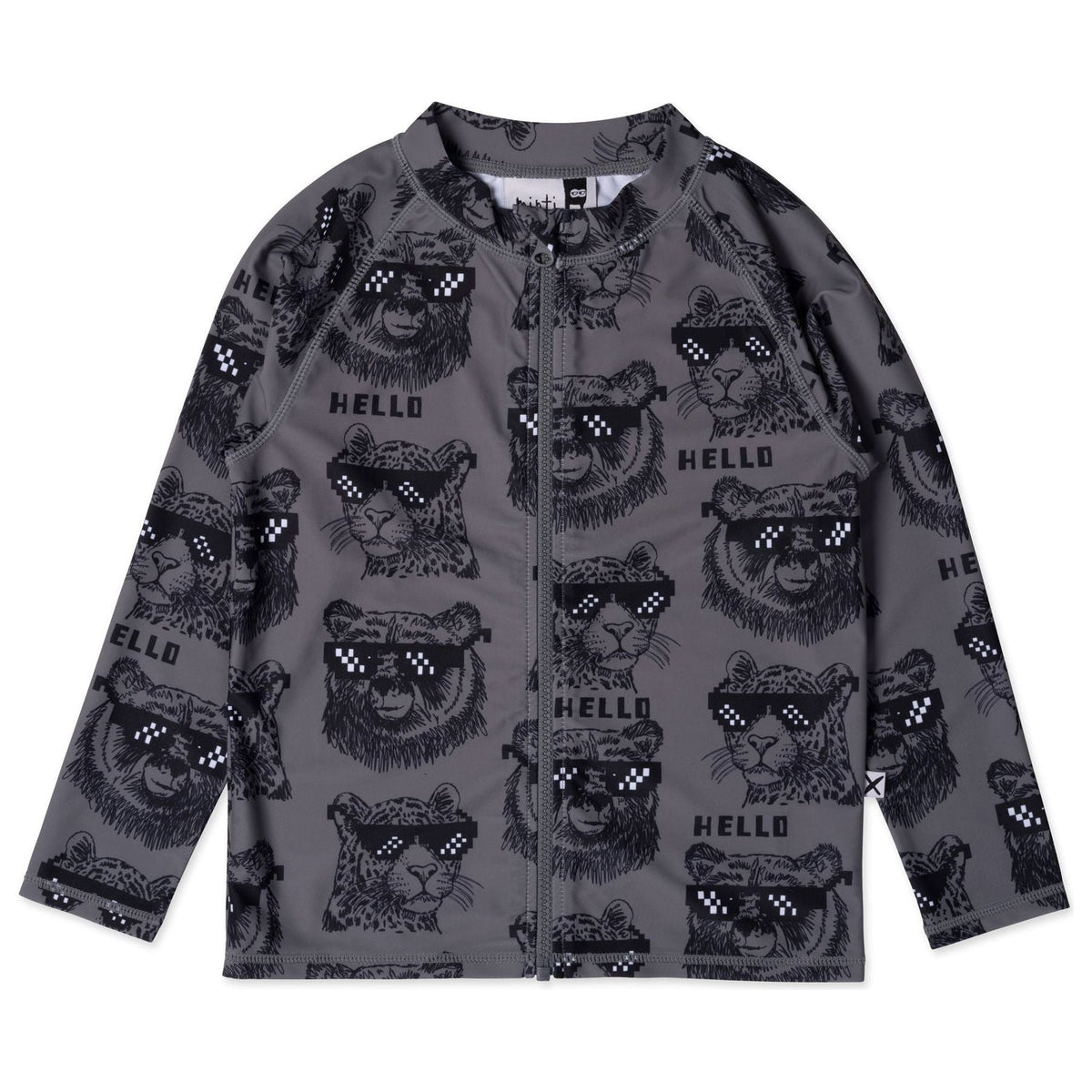 Pixelled Animals Rashie- Dark Grey