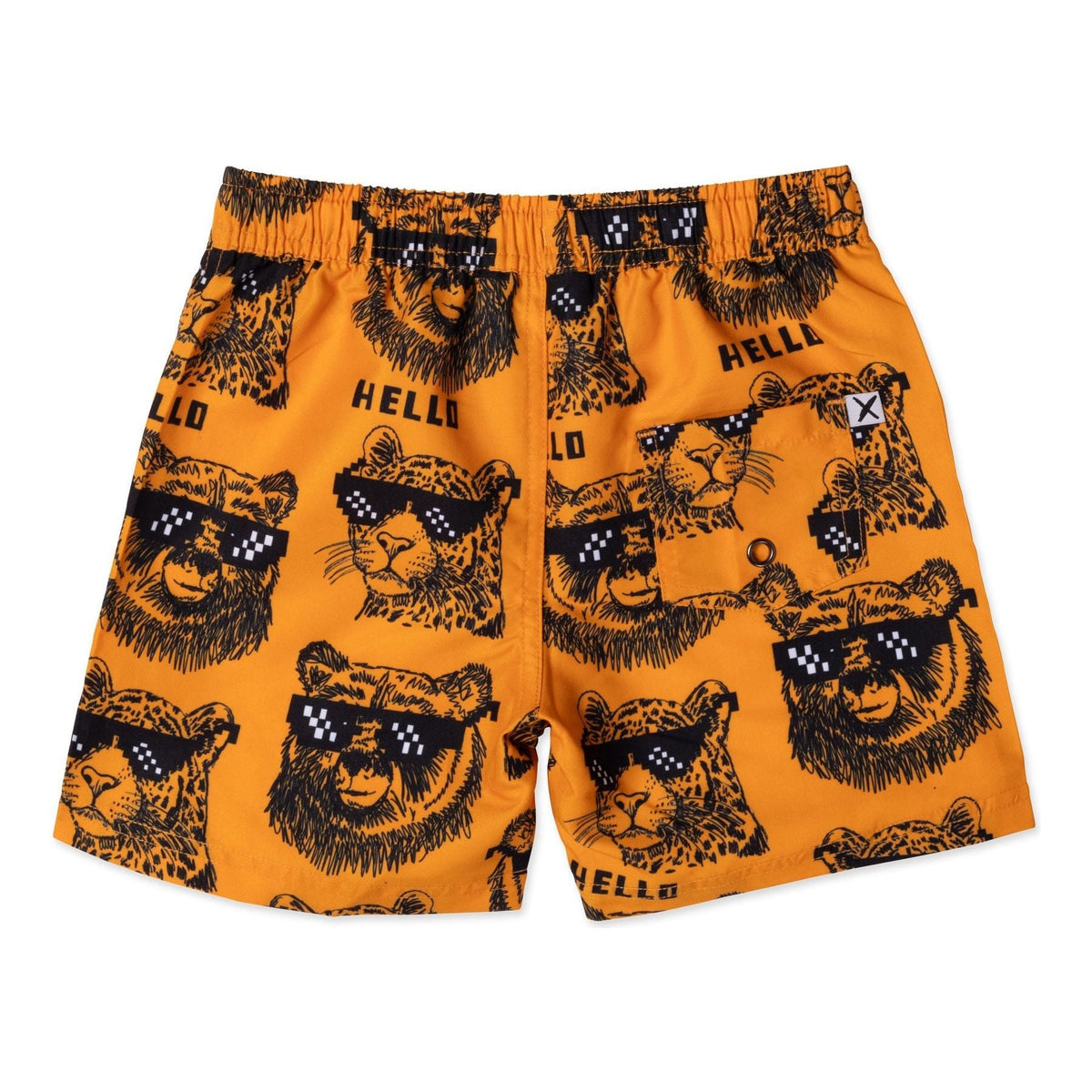 Pixelled Animals Boardies- Orange