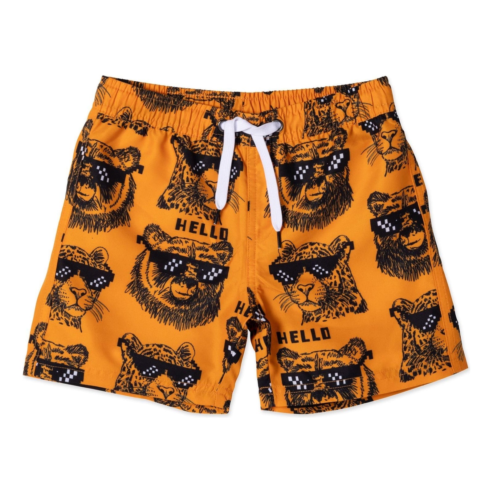 Pixelled Animals Boardies- Orange