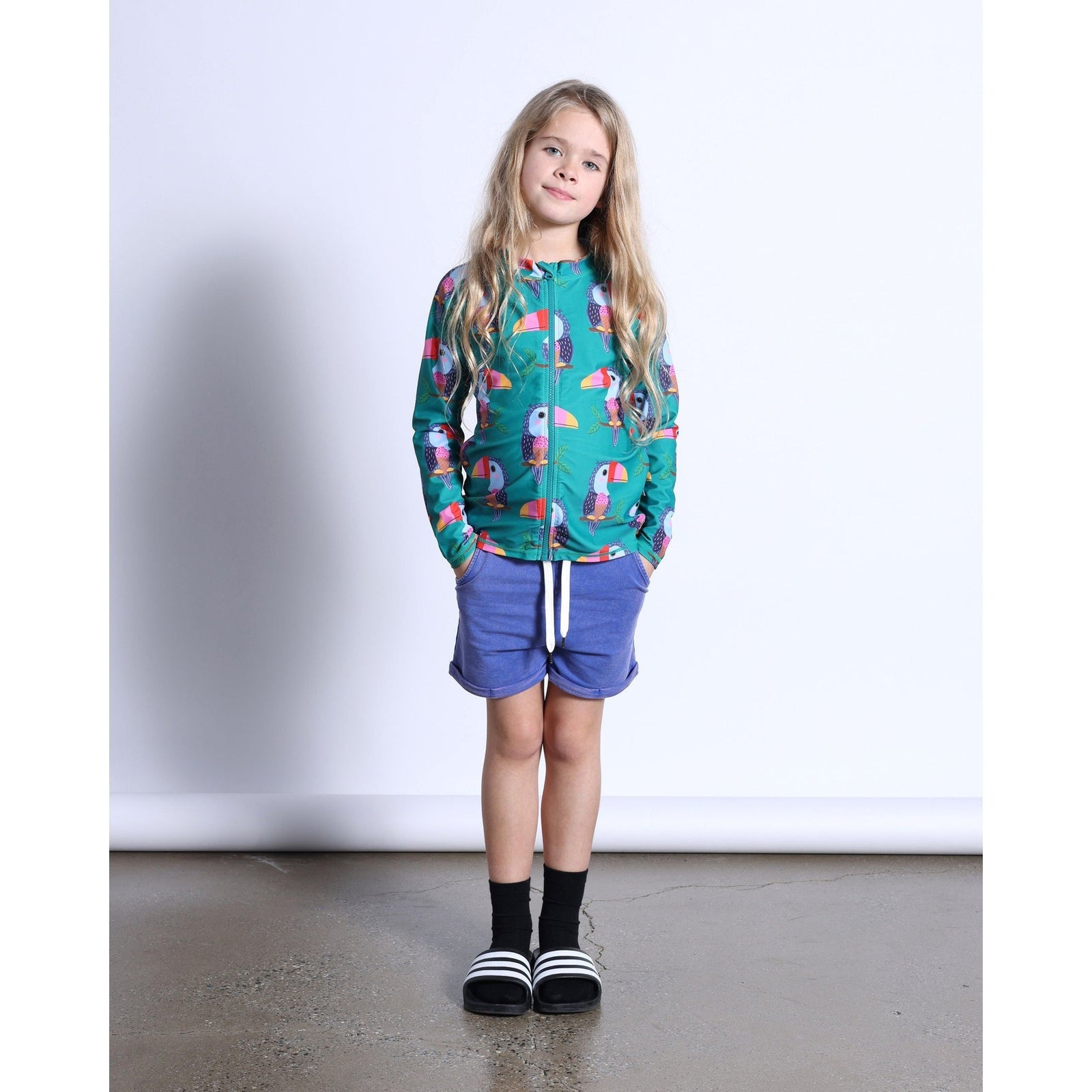 Blasted Track Short- Blue Wash